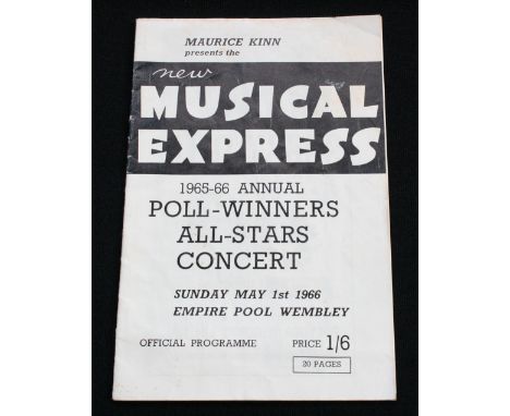 NEW MUSICAL EXPRESS 195-66 - Poll-Winners All-Stars Concert programme which starred The Beatles , The Rolling Stones, The Who