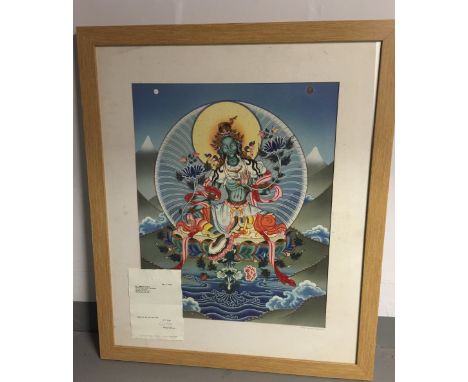 GEORGE HARRISON - a letter and gift in the form of a stunning "Green Tara" Buddhist print gifted from George to the artist (S