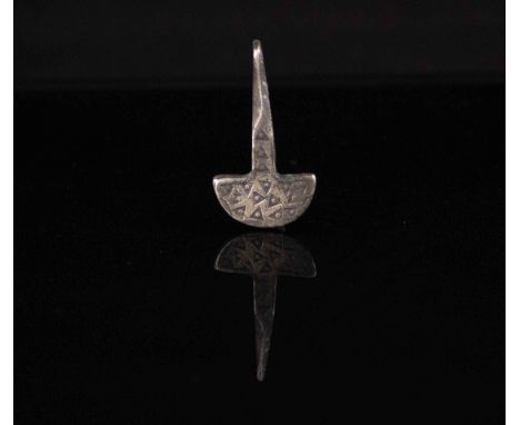 Viking Silver Hammered Thor’s Hammer Pendant7th Century AD.A silver pendant in the form of Thor’s hammer with highlighted ham