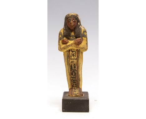 Egyptian Wooden Painted Ushabti Translated Dd Mdw In Wsir-gd (w) Sd-Xnsw-mAa'Osirism Chief Builder Shed Khonsu Justified'.New