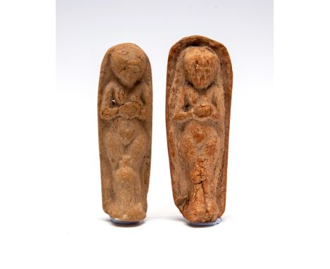 Western Asiatic Canaanite Goddess Asherah figures1st millennium BCA pair of ceramic mould made figures of the goddess Asherah