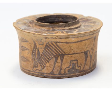 Indus Valley Harappan Civilisation Pottery JarC. 1900 BC.A well painted bubous shaped pottery jar with painted decoration dep