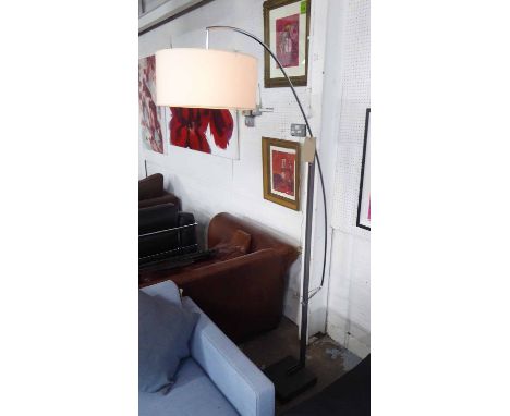 LIGNE ROSET STANDARD LAMP, Contemporary style, on chrome with black base and shade, 180cm H.