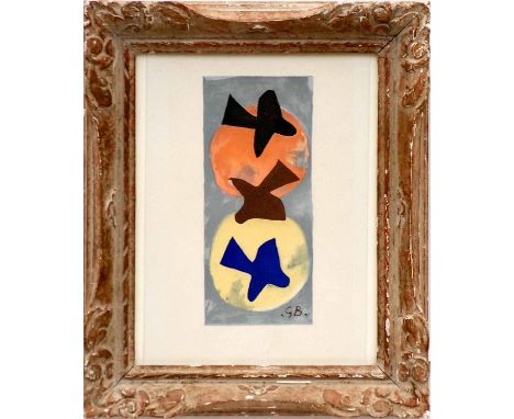 GEORGES BRAQUE 'Soleil et Lune', lithograph, monogrammed in the plate, printed by Maeght, framed and glazed, 28cm x 19cm.