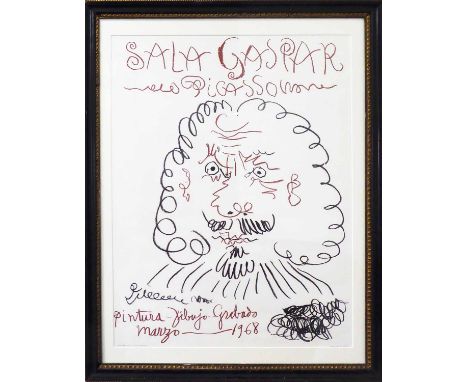 PABLO PICASSO 'Salar Gaspar', lithographic poster, 70cm x 50cm, framed and glazed.