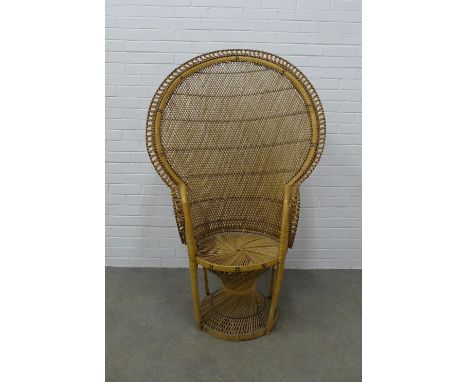 Vintage wicker peacock chair 