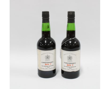 Christopher's Bin 7 Full Vintage Character port, two bottles, 70cl, Christopher &amp; Co, 4 Ormond Yard, London (2) 
