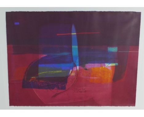 Hanson, large limited edition screen print no.10/20, signed and dated 22, framed under glass, 76 x 56cm 