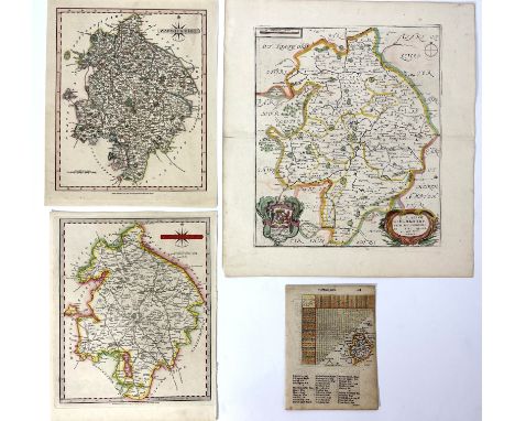 Warwickshire, a collection of thirty-one 17th to 19th century maps, including an engraved miniature map by T. Jenner/Jacob Va