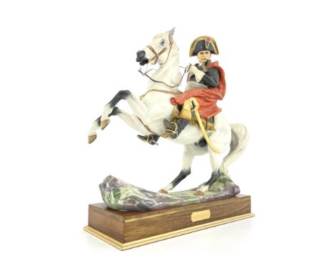 Bernard Winskill for Royal Worcester, an equestrian figure of Napoleon Bonaparte, 1969, modelled on a rearing horse, 40cm hig