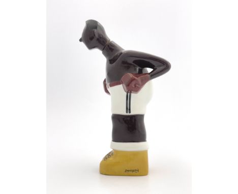 Georges Bastard, an Art Deco novelty liqueur bottle, circa 1930, modelled as a boxer, the head with cork stopper, 26cm high
