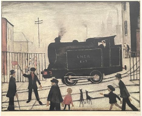 Laurence Stephen Lowry (British, 1887-1976), The Level Crossing, signed l.r., print in colours, 45 by 56cm, framed. Note: Art