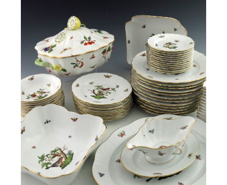 Herend of Hungary, an extensive composite porcelain dinner service, comprising large oval twin handled lidded tureen with sli