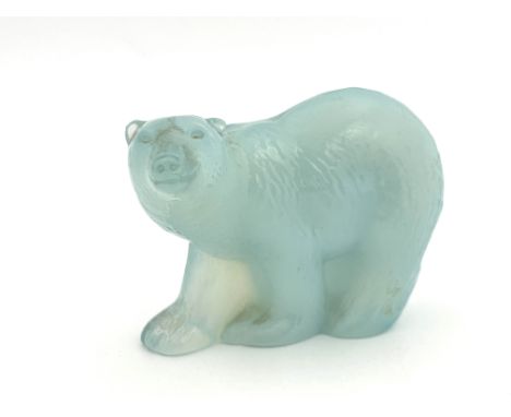 Paul Hoff for Reijmyre, an opalescent glass figure of a polar bear, from the World Wide Fund for Nature series, circa 1983, 1