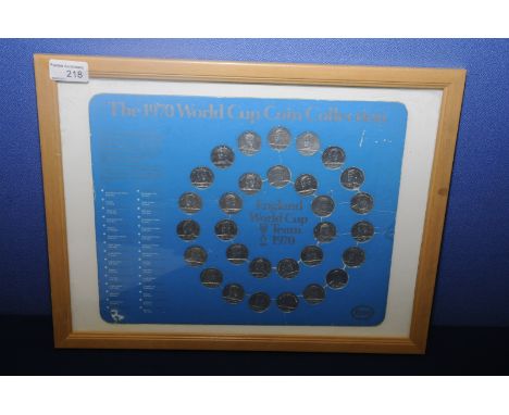 Framed England World Cup Team 1970 World Cup coin collection by Esso