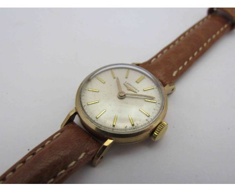 LONGINES: a manual wind lady's 9ct gold wristwatch with silvered dial, circa 1966