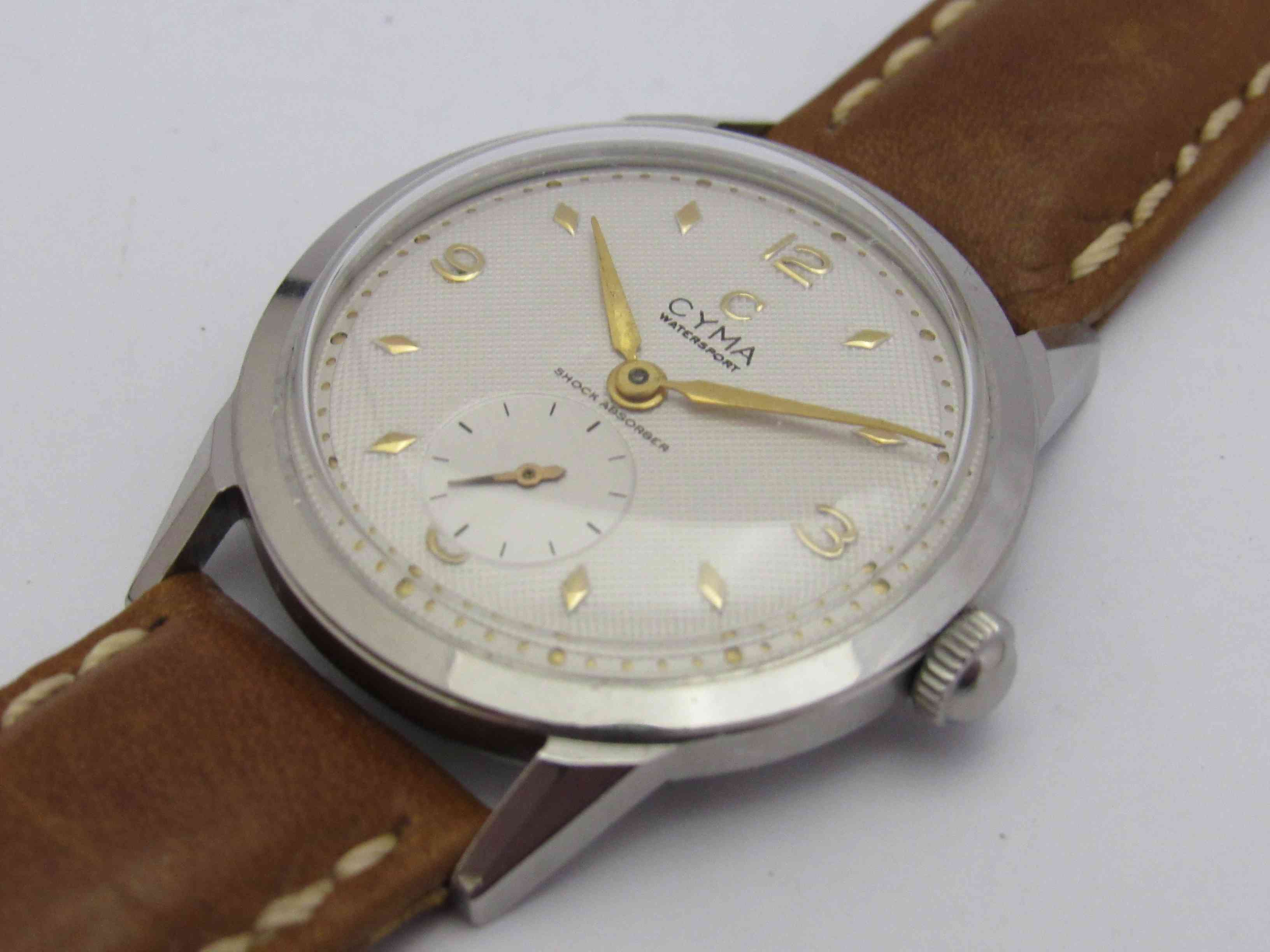 CYMA a Watersport Shock Absorber manual wind gent's steel wristwatch