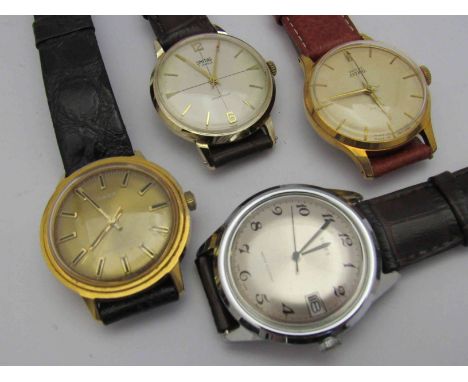 Four vintage gents wristwatches: Smith's (2) and Timex (2)