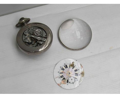 A desk clock of glass ball form, for restoration    