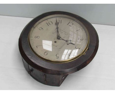 A Georgian 12" dial clock in mahogany case, the Arabic sivered dial signed James Williams, Googe St, London, with single fuse