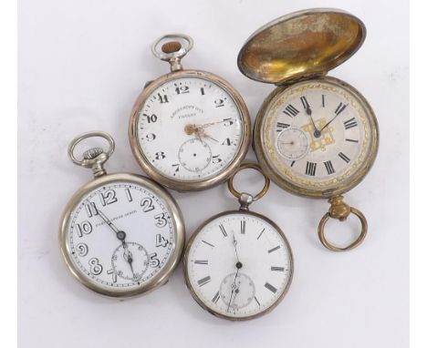 A. Rosskopf &amp; Co. Patent silver (0.800) lever pocket watch; together with a Continental lever hunter pocket watch, nickel