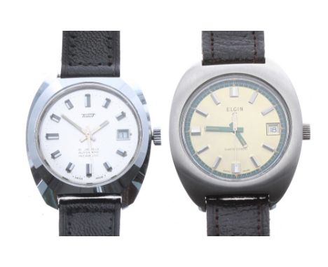 Tissot automatic stainless steel gentleman's wristwatch, circular silvered dial with baton markers, date aperture and sweep c