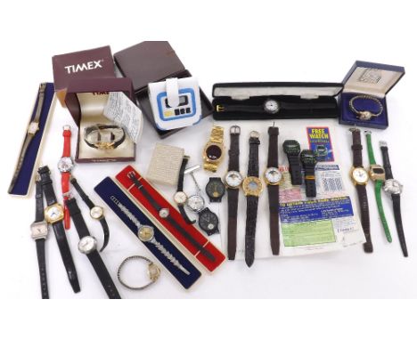 Quantity of ladies wristwatches to include Hamilton intra-matic, Excalibur automatic, Seculus automatic, gunmetal wire-lug wr