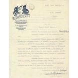 [BALLETS RUSSES, DIAGHILEW] Maschinengeschriebener, handsignierter, beidseitig beschriebener Brief