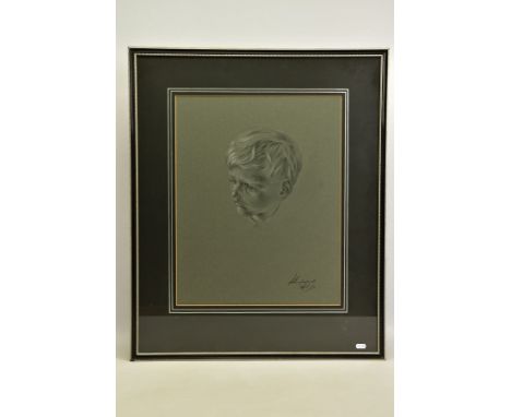 ANTHONY BRANDT (1925-2009) A CHARCOAL PORTRAIT SKETCH OF A YOUNG BOY, signed and dated April (19)63 lower right, charcoal hei