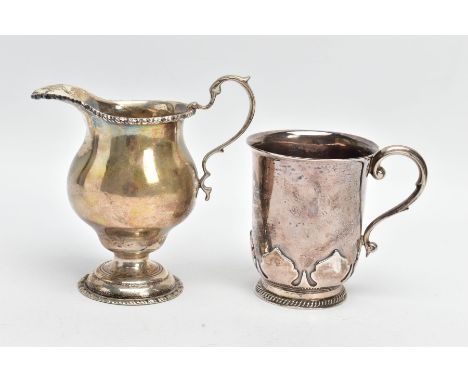 TWO PIECES OF EARLY 20TH CENTURY GOLDSMITHS &amp; SILVERSMITHS CO LTD SILVER, comprising a George V christening mug with S sc