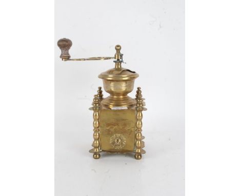 20th century brass coffee grinder, 29cm high&nbsp;