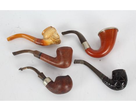 Collection of pipes to include Meerschaum example, AHE, K &amp; P Peterson, etc (5)