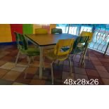 SET: 1 TABLE 48" X 28" X 26" W/ 6 CHAIRS