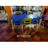 SET: 1 TABLE 48" X 28" X 26" W/ 8 CHAIRS