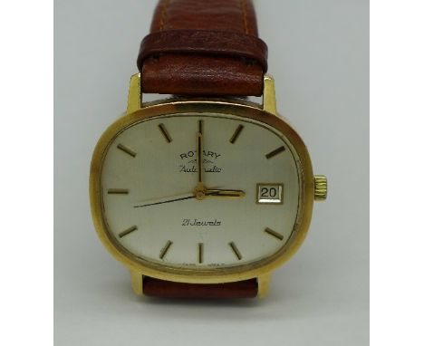 A gentleman's 9ct gold cased Rotary automatic wristwatch