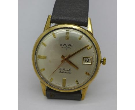 A gentleman's 9ct gold cased Rotary automatic wristwatch, with case