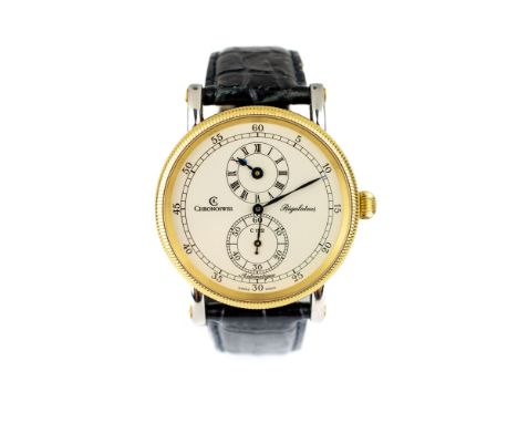 Chronoswiss Herrenarmbanduhr RegulateurAutomatik, Ankerwerk mit Streifen- und Sonnenschliff, Kaliber C 122, Werknummer 1616, 