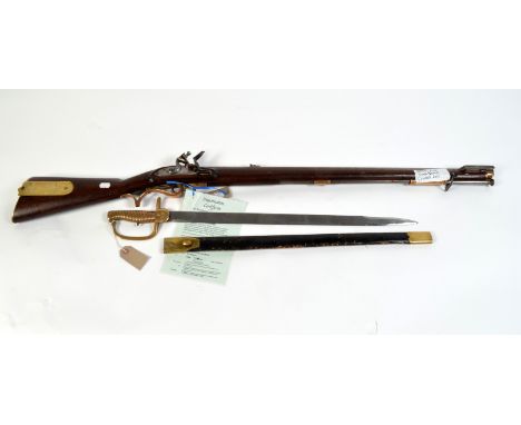 THE BRIAN WHIPP COLLECTION

A 19th century Pattern 1800 Infantry smooth bore (Baker type) flintlock rifle, various marks to t