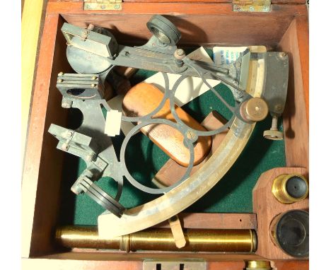 A triple ring sextant by Kelvin, White & Hutton, in case with accessories.