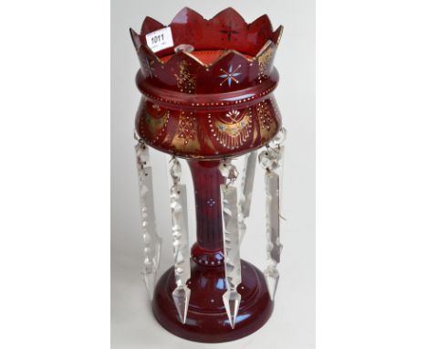 A ruby glass lustre.