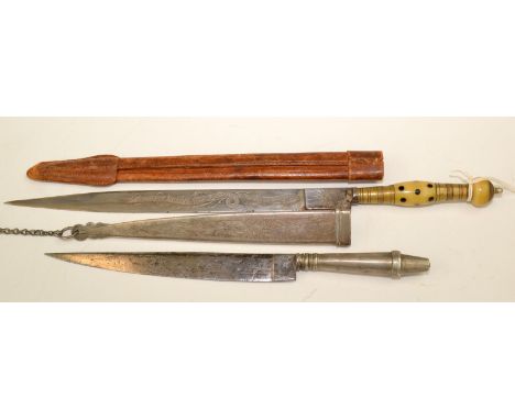 Two Italian so called vendetta daggers, each with scabbard.