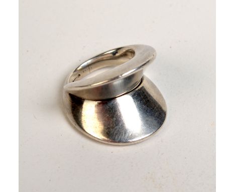 A Georg Jensen silver ring No.93, designed by Nana Ditzel. Condition Report: The ring is size J. No great condition issues, a