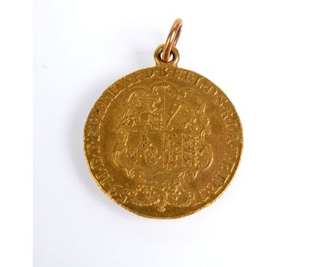 A George II guinea, 1759 soldered ring mount, 8.7g. very fine.