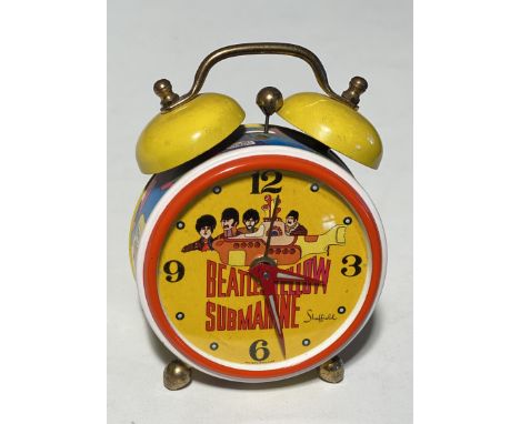 BEATLES YELLOW SUBMARINE ALARM CLOCK. A 1968 alarm clock, in full working order, made by the Sheffield company of West German