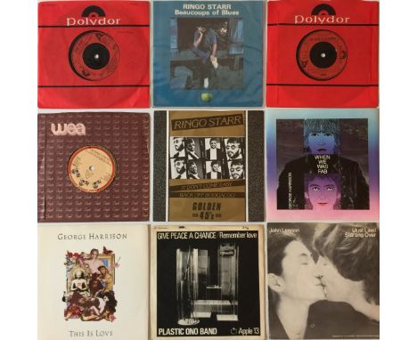 SOLO BEATLES - 7" COLLECTION. Impressive huge collection of around 183 x 7" from solo (and collaborative projects) from John,