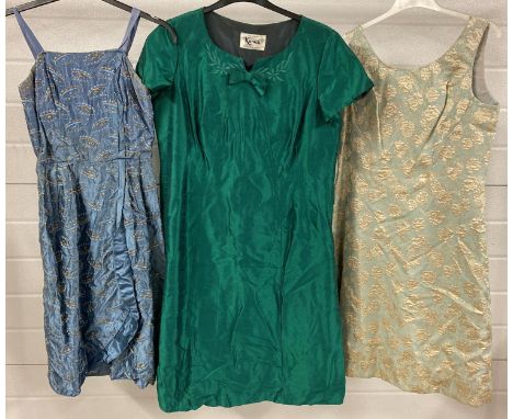 3 vintage 1960's short length cocktail dresses. Comprising: Paul Jonas, Binnie of London and Philip Kunick. 