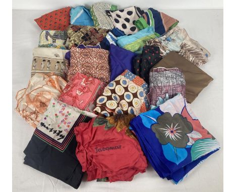 A collection of 22 assorted vintage &amp; modern square scarves to include silk. Examples by Missty, Lush and Jacqmar. 