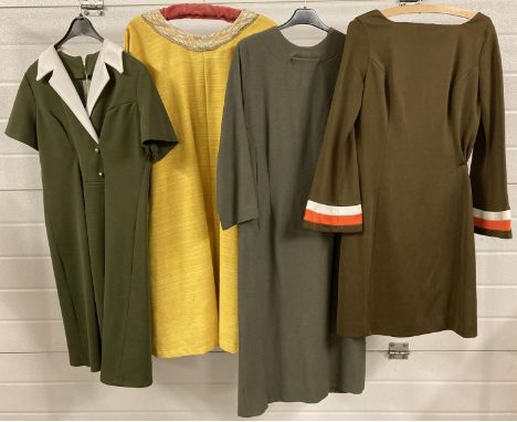 4 vintage 1960's short and mid length dresses. To include Lerose. 