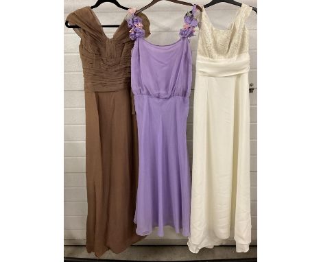 3 vintage full length sleeveless evening dresses, to include Berkertex. 