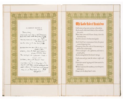 Yeats (William Butler) The Lake Isle of Innisfree... also an Appreciative Note by George Sterling, [one of 450 copies], print